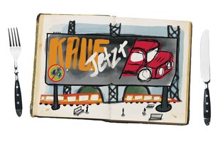 Kollage, Werbung auf dem Filetierteller