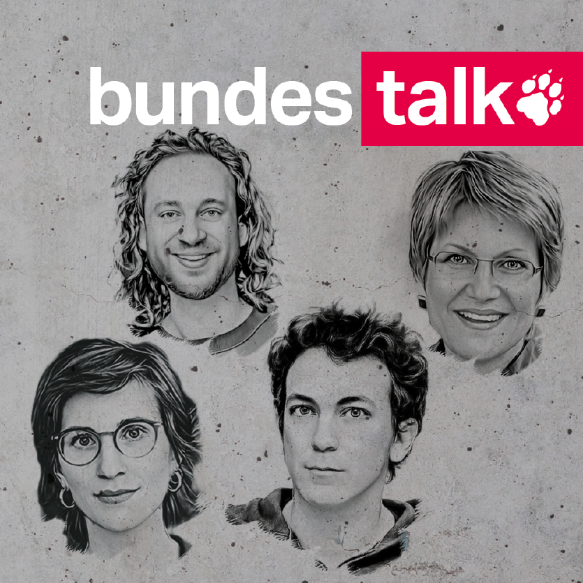Köpfe von Dinah Riese, Frederick Eikmanns, Sabine am Orde und Christian Jakob
