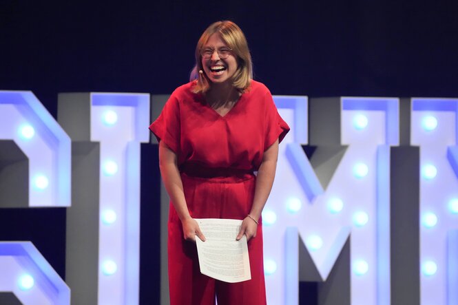Bianca Heinicke spricht bei der Gründer- und Unternehmenskonferenz The Founder Summit im RMCC