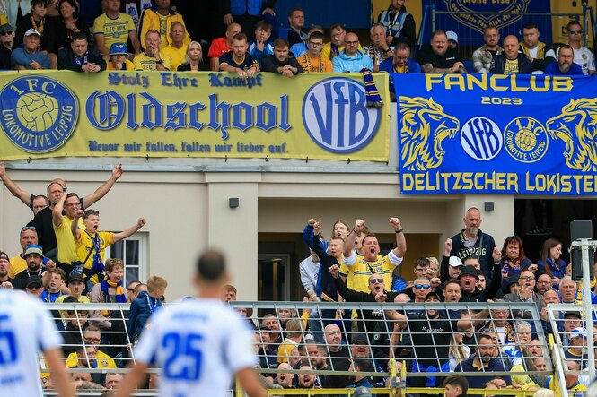Fankurve bei Lok Leipzig.