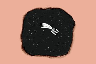 Illustration einer Sternschnuppe mit Amerika Flagge