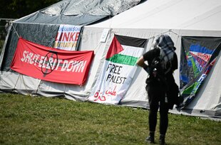 Palästina-Flagge beim Klimacamp