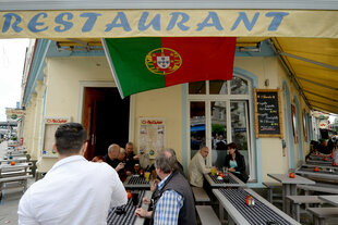 Blick auf ein portugiesisches Restaurant in Hamburg