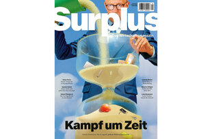 Titel des Magazins Surplus mit der Zeile Kampf um Zeit