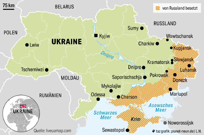Karte der Ukraine