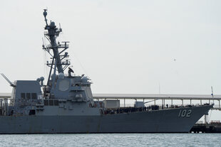 Ein Zerstörer der US-Navy im Panama-Kanal am 31. August