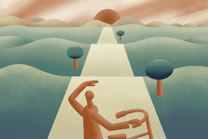 Eine Illustration zeigt einen Radweg.