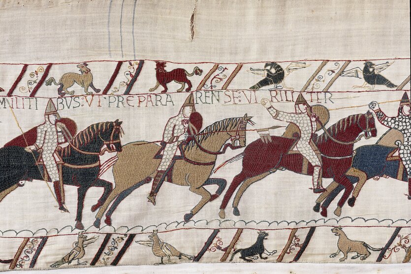 Szene aus der Bildgeschichte des Teppich von Bayeux