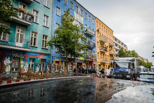 Polizei vor der Rigaer Straße 94