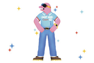 Illustration zeigt eine Figur mit Sonnenbrille.