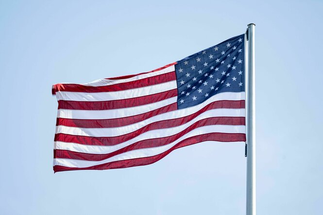 Die Flagge der USA weht