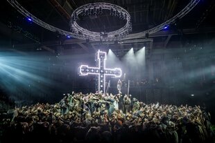 Eine Bühnen Szene aus "Jesus Christ Superstar"