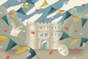 Illustration zeigt eine Tor und Karneval.