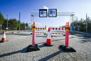 Absperrung auf einer Straße