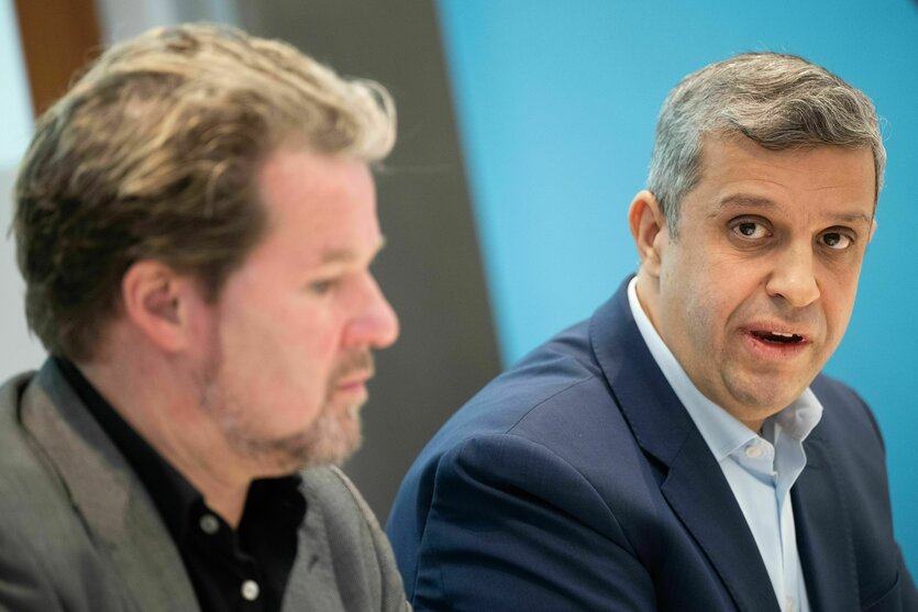 Das Foto zegt de Fraktionschefs von CDU und SPD im Berliner Abgeordnetenhaus, Dirk Stettner und Raed Saleh