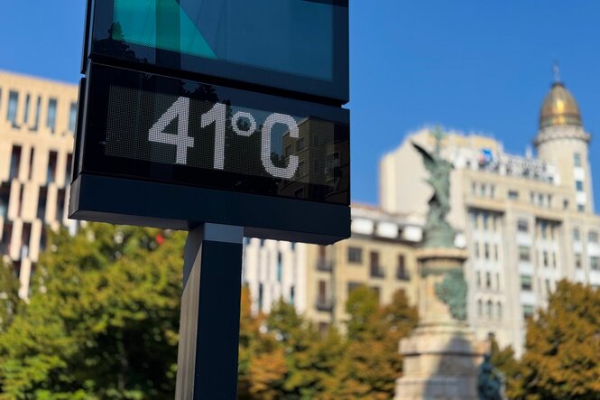 Eine Digitalanzeige zeigt 41 Grad an