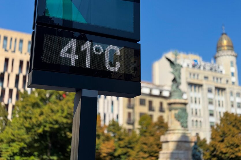 Eine Digitalanzeige zeigt 41 Grad an