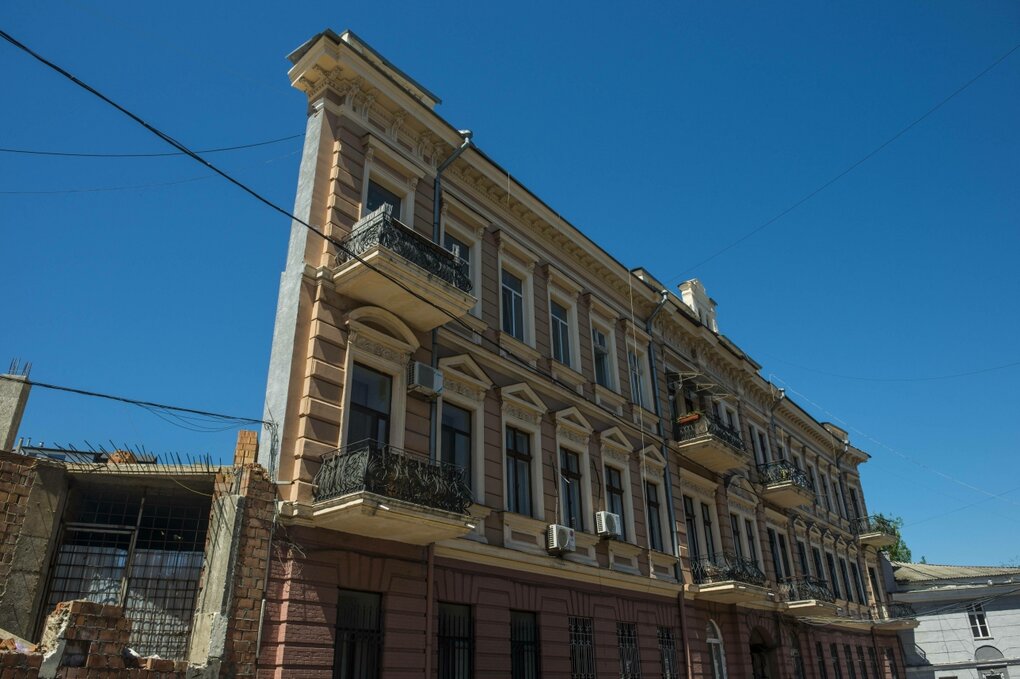 vereinzelte Hauswand in Odessa