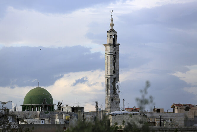Blick auf die Moschee und Häuser der Stadt Morek