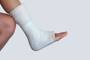 Ein bandagierter Fuß