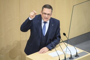 August Wöginger spricht im Parlament