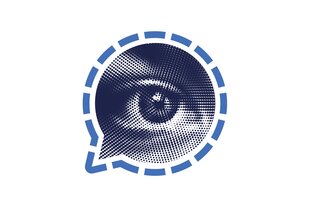 Auge in einer Chat Blase
