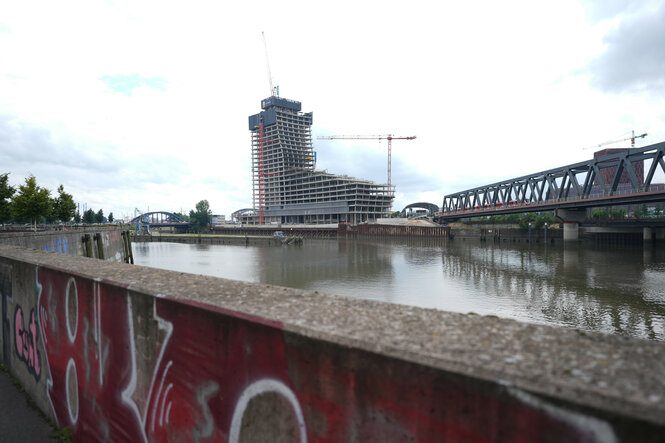 Elbtower-Baustelle in der Hamburger Hafencity