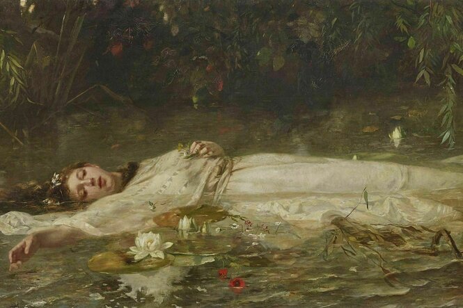 Das im Text beschriebene Gemälde "Ophelia" von Friedrich Heyser.