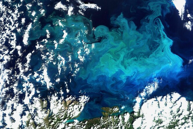 Wasser, grün und blau glitzernd