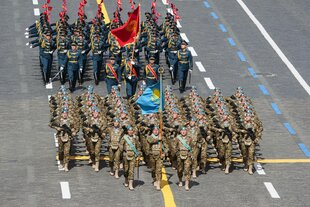 Militärparade in Moskau mit kasachischen Truppen, 9. 5. 2025