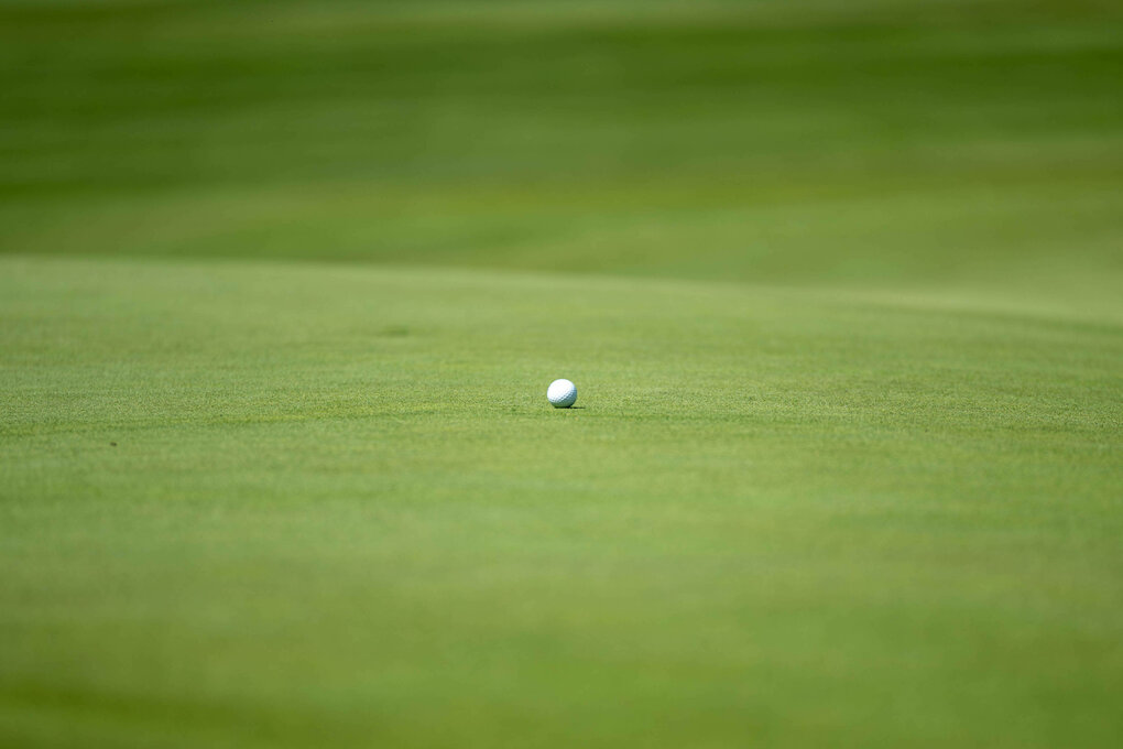 Golfball auf dem Green