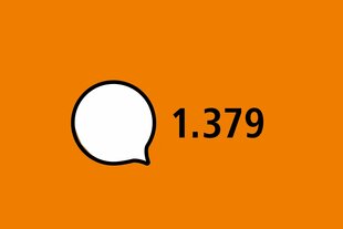 Eine Sprechblase mit der Zahl 1379 daneben