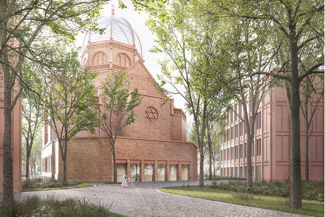 Siegerentwurf des Leipziger Architekturbüros Schulz und Schulz für die neue Synagoeg am Hamburger Bornplatz