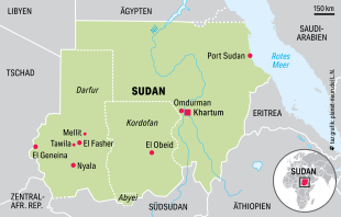 Grafik Karte von Sudan