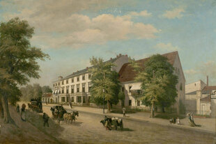 Eine mit Kutschen befahrene Straße im 19ten Jarhundert, Gemälde