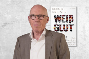 Das Bild zeigt den Autor Bernd Greiner und das Cover seines Buches „Weißglut. Die inneren Kriege der USA“