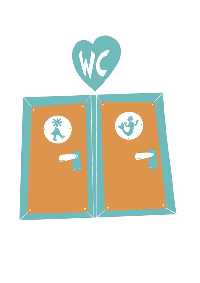 Illustration eines Unisexklos