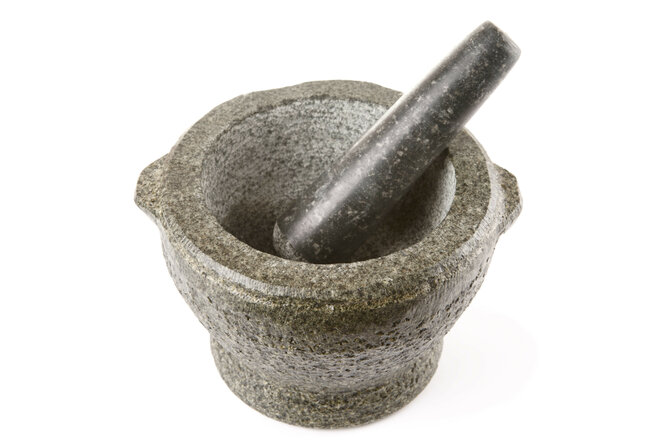 Ein Mörser aus Granit.