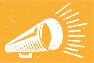 Megaphon gezeichnet als Illu