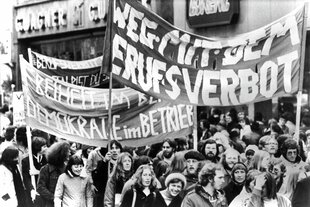 In den 70ern hab es viel Protest gegen den Radikalenerlass, hier im Dezember 1975 in Stuttgart