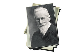 Bilderstapel, das oberste Bild zeigt William Crookes.