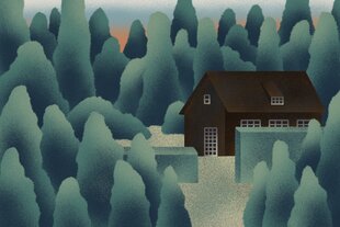 Eine Illustration zeigt eine Haus im Grünen.