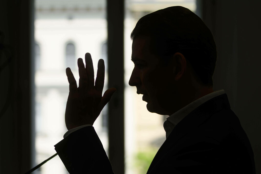 Schattenumriss von Sebastian Kurz.