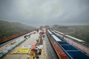 Eine Autobahnbaustelle