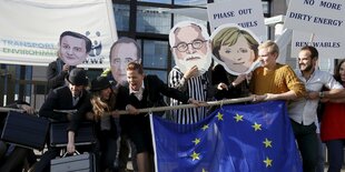 Protest gegen die Energiepolitik in Brüssel.