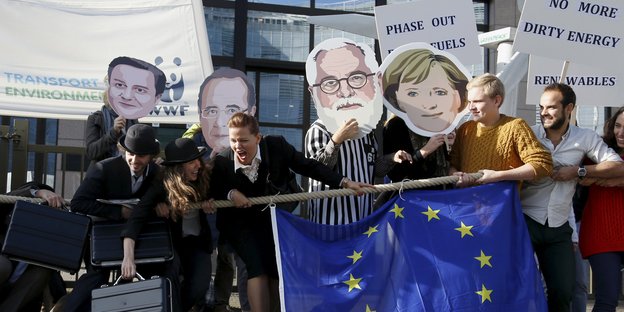 Protest gegen die Energiepolitik in Brüssel.