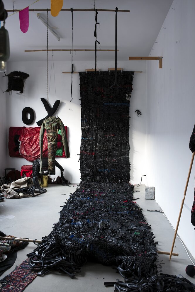 Blick ins Atelier von Farkhondeh Shahroudi in der Tromsöer Straße