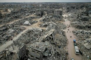 Eine völlig zerstörte Stadt