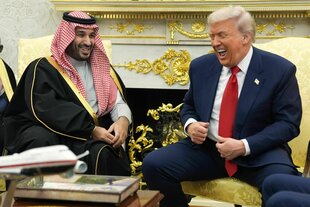 Kronprinz Mohammed bin Salman und Präsident Donald Trump im Gespräch.