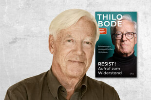 Das Bild ist eine Collage, die den Autor und das Buchcover zeigt